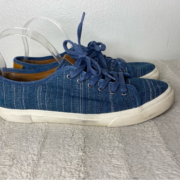 Frye “Gia” Blue Striped Sneakers Size 11 - Picture 2 of 12